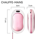 Chauffe-mains 11x6x3cm 10000mAh réglage à trois vitesses chauffage rapide en cinq secondes double usage compact et portable rose