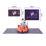 arte de voeux 20x14,5cm exploration spatiale astronaute Univers stéréoscopique 3D carte de vœux souvenir message carte postale