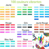 Feutres 100 couleurs double pointe stylo feutre emballage en toile Peinture Brosse Pour Peindre Stylo à dessin Feutres Coloriage