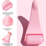 Masseur facial manuel à glace rose massage roulant cosmétique facial ice face roller pour visage massage et réduit gonflements