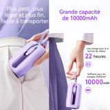 Batterie externe 10000mah 22,5 w pd 3.0a avec affichage LED et build-in type-c câble power bank compatible batterie portable