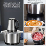 Hachoir a Viande Électrique 45db 150W 5 lames 3 vitesses réglables capacité de 5 L acier inoxydable patin élastique antidérapant