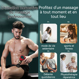 Pistolet de massage musculaire à percussion mini pistolet à percussion 32 vitesses 4 têtes de massage écran LCD relaxant rouge