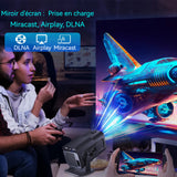 Vidéoprojecteur 1080P 390ANSI projection portative Projection sur écran mobile Convient pour usage domestique Connexion Bluetooth
