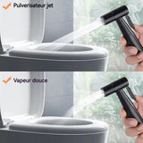 Pulvérisateur de bidet en acier inoxydable noir 1/2pouce+tuyau+socle multifonctionnel kit douchette wc pulvérisateur de toilettes