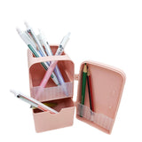 Boîte de rangement 8.7x10.5x13.9cm pour pinceaux de maquillage mini pratique et résistant pot crayons pour réfrigérateur avec tiroir