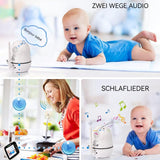 Babyphone Écran de 3,5 pouces Caméra avec fonction secouant la tête Interphone vocal avec vision nocturne Moniteur vidéo pour bébé