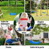 Balançoire Supporte jusqu'à 410kg Hauteur de corde réglable Polissage fin Convient aux enfants de plus de 3 ans Balançoire de jardin