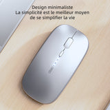 Souris sans fil 2.4G Bluetooth 5.0 4.0 Trois modes Affichage électrique Souris rechargeable unmute Souris de bureau pour le jeu