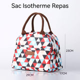 Sac Isotherme Repas 29x23x17cm Sac à lunch isotherme réutilisable imprimé Convient aux pique-niques scolaires plein air sac à lunch