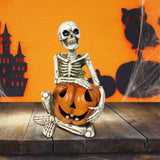 Décoration de citrouille squelette d'Halloween 14*13*20.5cm Forme charmante Lumières colorées Convient à la décoration d'Halloween