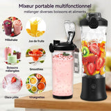 Mixeur Blender Portable 150W 600ml USB Rechargeable Sans Fil Lames en Acier Inoxydable Facile à Nettoyer Pour Smoothies Jus Frais