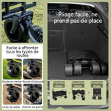hariot grande capacité de 120L capacité charge 120kg châssis tout acier Barre de traction télescopique rangement pliable camping