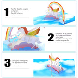 arte de voeux 18x13cm souhaits de vacances licorne sculpture en papier tridimensionnelle cadeau de vacances message carte postale