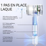 Sèche cheveux hot cold sèche cheveux Ion high speed contrôle intelligent de la température affichage digital haute puissance blanc