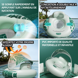 Anneau de natation 16x10x34cm anneau natation gonflable siège gonflable pour enfants pompe à anneau monobloc siège enfants cercle