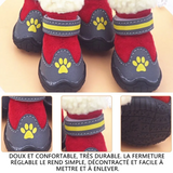 haussures pour chien 4 pcs convient aux chiens pesant entre 6 et 7 kg chaussures pour animaux compagnie d'automne d'hiver rouge