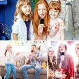 Machine de karaoké 800mah 3,7V bluetooth 5,3 micro karaoke enfant avec 2 microphones lumière LED et effets de changement de voix