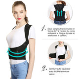 Noir ceinture de correction du dos anti-bossu de la posture assise correcteur convient aux personnes de 55 à 65 kg pour adulte