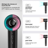 Sèche cheveux 1600W 3 niveaux vitesse du vent 3 réglages de température 21 modes de vitesse du vent Sèche-cheveux professionnel
