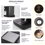 Machine à café électrique 850w avce réservoir d'eau de 1.8L cafetière électrique café broyeur grain cafetière goutte à goutte