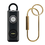 Alarme personnelle 130db noir Avec mousqueton Lumières et buzzers Portable Rechargeable durable Sirène de Sécurité Personnelle