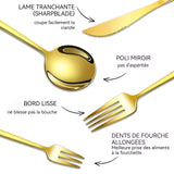 ouverts de table 30 pcs ménagère pour 6 personnes or acier inoxydable ensemble de couverts comprend couteau fourchette cuillère