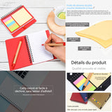 Classeur budget cahier portable à spirale avec stylo papier comprend 150 notes autocollantes de cinq couleurs fournitures de bureau