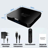 TV Box 4K lecteur multimédia 2GO RAM 16GO ROM transformer votre TV en smart TV HD multimedia interface HDMI mémoire flash noir