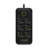 Multiprise electrique Protection surtension Bloc 6 prises 4 USB 1 Type-C Longueur câble 1,8M avec Interrupteur Bloc Multiprise