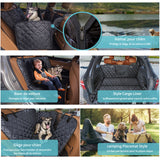 Housse  siège arrière de voiture pour animaux 135x47cm Noir Housse de hamac imperméable pour siège arrière de voiture pour chiens