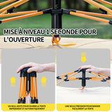 Tente de camping 220x200x145cm tente pop up avec à tapis de sol 2 portes et 2 fenêtres imperméable ventilée pour randonnée camping