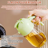 Flacon pulvérisateur bouteille d'huile à double usage 580ml Usage domestique bouteille d'huile en verre à ouverture automatique Vert