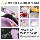 Batteur 300w 20x15cm réglable sur 5 vitesses système de refroidissement rapide multi-réseaux mélange rapide faible bruit rose