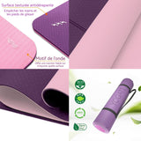 Tapis de yoga d'exercice grand 183x61cm en tpe antidérapant pliable pour exercice fitness gymnastique avec repères d’alignement