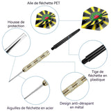 Fléchettes à pointe 12PCS 15,2x0,7x0,7cm flechette pointe en acier professionnelles fléchettes à pointe aiguille jeu de fléchettes