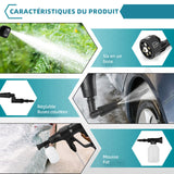 Nettoyeur haute pression sans fil pistolet à eau haute pression 200 bar pulvérisateur de lavage de voiture livré avec deux piles