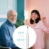 Brosse à dents électrique avec cinq modes réglables étanche IPX7 chargement USB convient aux adultes et aux enfants blanc