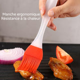 Pinceau cuisine silicone alimentaire rouge résistance aux hautes températures sans perte de poils brosse à huile pour barbecue