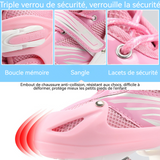 Patins à roulettes pointure 38-41cm avec sac rangement casque et protections résistant à l'usure et respirant flash coloré rose