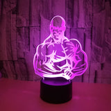 Nouveau créatif musclé homme 3D vision stéréoscopique tactile télécommande veilleuse USB3D petite lampe de table couleur veilleuse