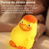 Veilleuse canard dessin animé en silicone sans fil 3 niveaux réglables lampe de chevet pour enfant lumière chaude veilleuse LED