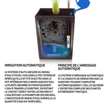 Pot de fleur 30 cm x 25 cm x 36 cm design moderne plastique de qualité supérieure vertical pot carré adapté pour balcon exterieur