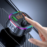 Bluetooth FM émetteur voiture MP3 lecteur bluetooth sept couleurs atmosphère respiration lampe QC3.0 quick charge version PD