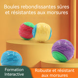 2PCS jouets pour chiens bille de broyage grande balle d'entraînement pour chien sonore en forme de C deux couleurs aléatoires