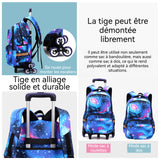 artable à roulettes 46x30x21cm 6roulettes imperméable sac dos et trolley poulie silencieuse grand espace de rangement sac à dos