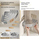 Etagere murale 1 lot de 2 pièces etagère d'angle murale de salle de bain double couche avec crochet support de rangement amovible