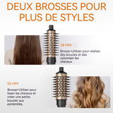 Brosse Soufflante 850W Fer à friser à air chaud et froid sèche-cheveux à grandes vagues boucleur Livré avec deux tailles de peigne