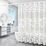 Rideau de douche 180*180CM petite fleur semi-transparente rideau de douche imperméable anti-moisissure rideau de douche lavable