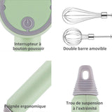 Batteur 20W petit fouet domestique rechargeable sans fil avec 3 modes de travail pour cuisson et gâteaux de batteur electrique